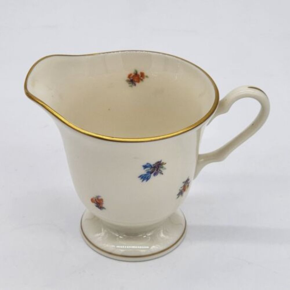 Pickard China Floral Chintz Pattern Sugar Bowl with Lid & Creamer Gold Trim USA - Picture 4 of 10